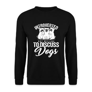 Introvertierte Introversion Tiere Haustiere Doggie Geschenk - Unisex Pullover - Schwarz - Vorne - Alina (178cm) & Michal (187cm)