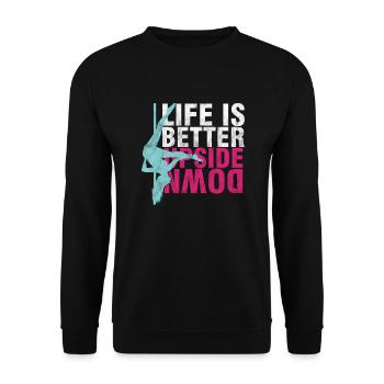 Pole Dance Tänzer Fitness Moves Das Leben ist besser - Unisex Pullover - Schwarz - Vorne - Alina (178cm) & Michal (187cm)