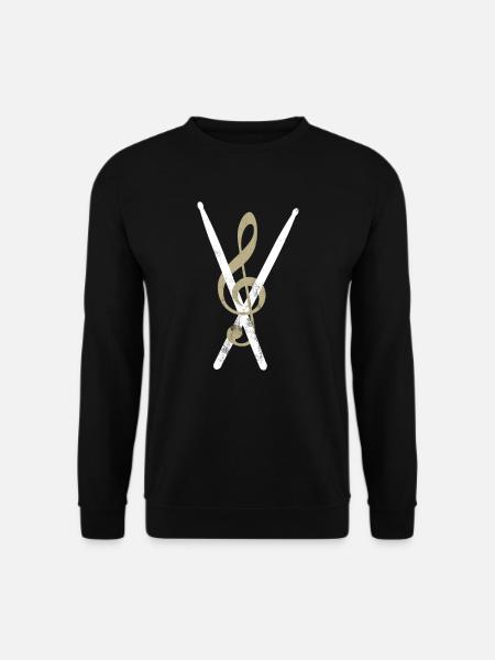 Drum Drumsticks Clef - Unisex Sweatshirt - black