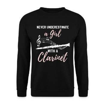 Clarinet women gift idea clarinetist - Unisex Sweatshirt - black - Front - Alina (178cm) & Michal (187cm)