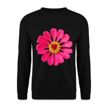 zinnia rose merveilleux, fleur, floral, - Sweat-shirt Unisexe - noir - Devant - Alina (178cm) & Michal (187cm)
