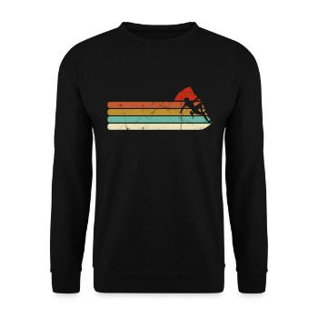 Kletterer Klettern Berge Retro - Unisex Pullover - Schwarz - Vorne - Alina (178cm) & Michal (187cm)