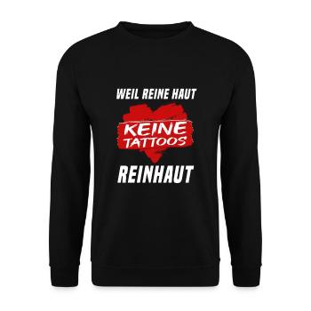 Tatouage Parce que peau pure Reinhaut Anti Tattoo - Sweat-shirt Unisexe - noir - Devant - Alina (178cm) & Michal (187cm)