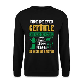 Ich Habe Das Gefühl Ich Muss Jetzt In Den Garten - Unisex Pullover - Schwarz - Vorne - Alina (178cm) & Michal (187cm)