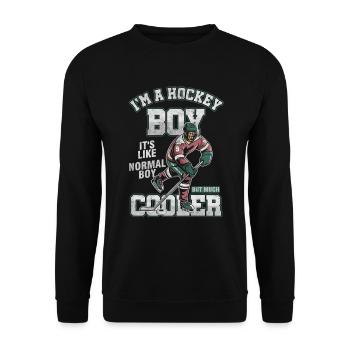 Player Hockeyist Hockey Coach Fan Wintersports - Unisex Sweatshirt - black - Front - Alina (178cm) & Michal (187cm)
