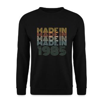 35 th Birthday Celebration Gift Retro Vintage - Unisex Sweatshirt - black - Front - Alina (178cm) & Michal (187cm)