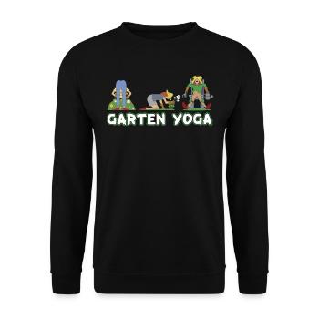 GARTEN YOGA - Unisex Pullover - Schwarz - Vorne - Alina (178cm) & Michal (187cm)