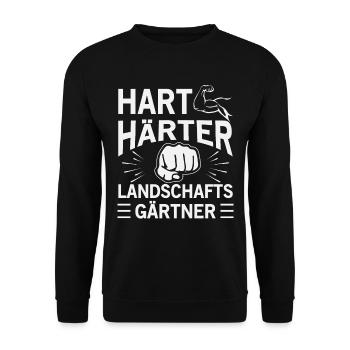 Hart Härter Landschaftsgärtner - Unisex Pullover - Schwarz - Vorne - Alina (178cm) & Michal (187cm)
