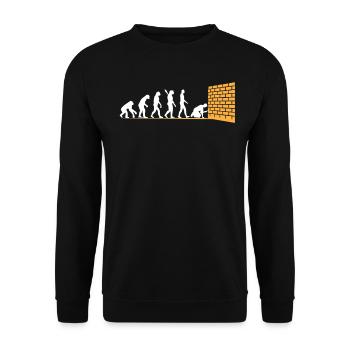 Evolution du maçon - Sweat-shirt Unisexe - noir - Devant - Alina (178cm) & Michal (187cm)