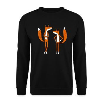 Foxes with Attitude - Unisex Sweatshirt - black - Front - Alina (178cm) & Michal (187cm)