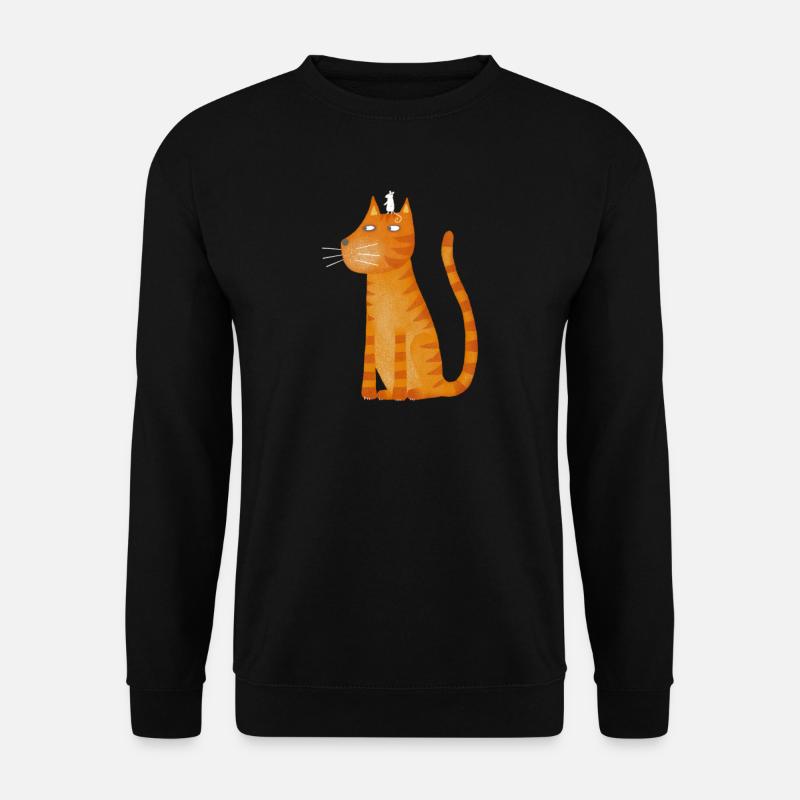 ginger cat and mouse - Unisex Pullover - Schwarz