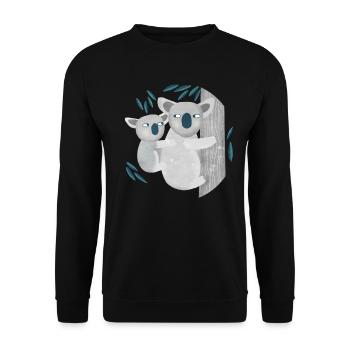 Koala - Unisex Sweatshirt - black - Front - Alina (178cm) & Michal (187cm)