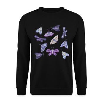 Moths - Unisex Sweatshirt - black - Front - Alina (178cm) & Michal (187cm)