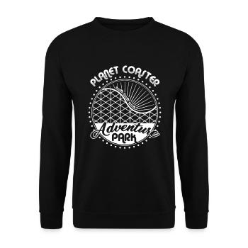 Unterhaltungs-Fahrspaß-Tätigkeits-Eisenbahn-Geschenk-Untersetzer - Unisex Pullover - Schwarz - Vorne - Alina (178cm) & Michal (187cm)