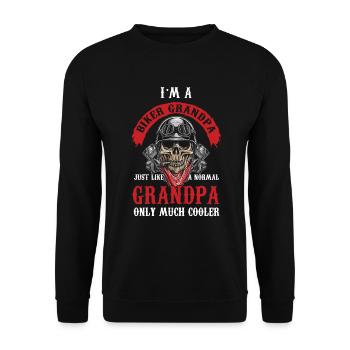 Granddad Grandfather Motorcycle Retirement Gift - Unisex Sweatshirt - black - Front - Alina (178cm) & Michal (187cm)