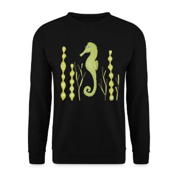 Seepferdchen - Unisex Pullover - Schwarz - Vorne - Alina (178cm) & Michal (187cm)