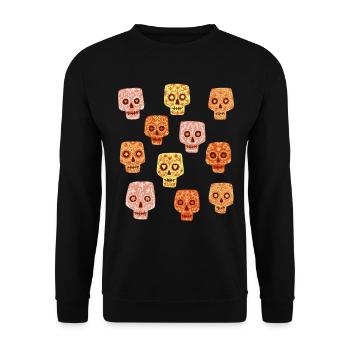 Sugar Skulls - Unisex Sweatshirt - black - Front - Alina (178cm) & Michal (187cm)