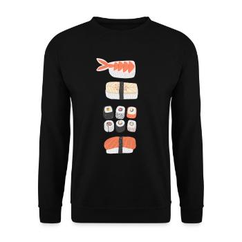 Sushi - Sweat-shirt Unisexe - noir - Devant - Alina (178cm) & Michal (187cm)
