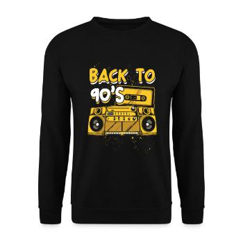 Back To 90s Retro Vintage Cassette Tape Gift - Unisex Sweatshirt - black - Front - Alina (178cm) & Michal (187cm)
