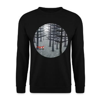 Le renard et la forêt - Sweat-shirt Unisexe - noir - Devant - Alina (178cm) & Michal (187cm)