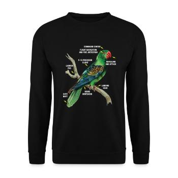 Vogelbeobachter Papagei Vogelbeobachtung Papageienliebhaber Geschenk - Unisex Pullover - Schwarz - Vorne - Alina (178cm) & Michal (187cm)
