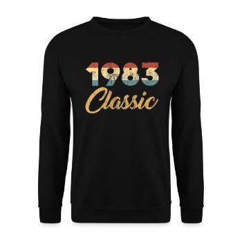 37 ème cadeau d'anniversaire pour hommes et femmes 1983 - Sweat-shirt Unisexe - noir - Devant - Alina (178cm) & Michal (187cm)