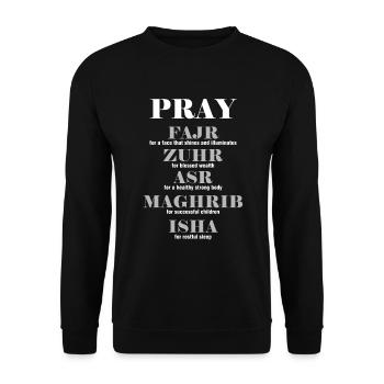 Muslim Allah Imam Prayers Religion Pilgrimage - Unisex Sweatshirt - black - Front - Alina (178cm) & Michal (187cm)