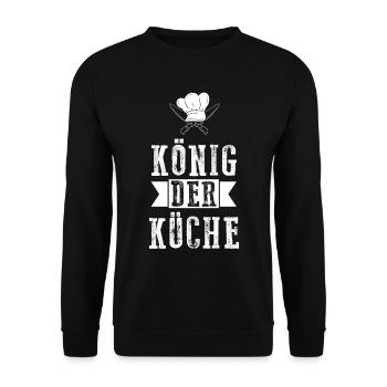 König Der Küche - Unisex Pullover - Schwarz - Vorne - Alina (178cm) & Michal (187cm)