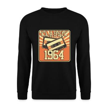 56 th Birthday Gift for Men And Women Born in - Unisex Sweatshirt - black - Front - Alina (178cm) & Michal (187cm)