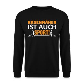 Rasenmähren Ist Auch Sport - Unisex Pullover - Schwarz - Vorne - Alina (178cm) & Michal (187cm)