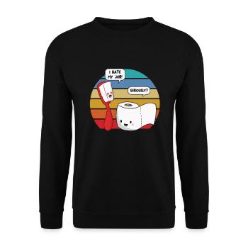 Funny Toiletries Toothbrush And Tissue Puns Gift - Unisex Sweatshirt - black - Front - Alina (178cm) & Michal (187cm)