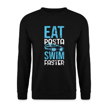 Mangez des pâtes nagez plus vite cadeau de nageur drôle - Sweat-shirt Unisexe - noir - Devant - Alina (178cm) & Michal (187cm)