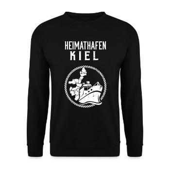Heimathafen Kiel Kieler Küste - Unisex Pullover - Schwarz - Vorne - Alina (178cm) & Michal (187cm)