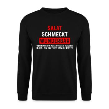 Salat Schmeckt Wunderbar - Unisex Pullover - Schwarz - Vorne - Alina (178cm) & Michal (187cm)