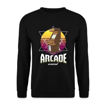 Videogames Gamer Arcade Games Gaming Arcade - Unisex Sweatshirt - black - Front - Alina (178cm) & Michal (187cm)