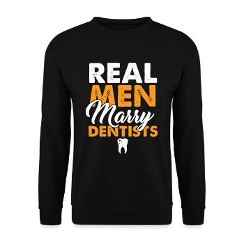 Dentistry Dentist Dental Student Humor Gift Real - Unisex Sweatshirt - black - Front - Alina (178cm) & Michal (187cm)