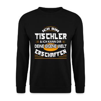 Ich Bin Tischler - Unisex Pullover - Schwarz - Vorne - Alina (178cm) & Michal (187cm)