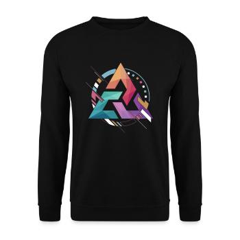 Triangle Abstract Avec Trois Bordures Cadeau - Sweat-shirt Unisexe - noir - Devant - Alina (178cm) & Michal (187cm)