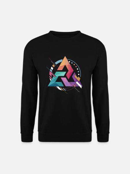 Triangle Abstract Avec Trois Bordures Cadeau - Sweat-shirt Unisexe - noir
