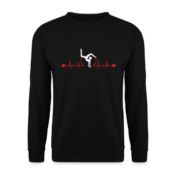 Gymnast-Herzschlag-kühler Gymnast-athletischer Sport - Unisex Pullover - Schwarz - Vorne - Alina (178cm) & Michal (187cm)