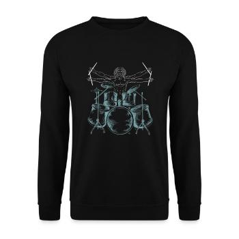 Schlagzeuger Musikliebhaber Rockbands Trommeln - Unisex Pullover - Schwarz - Vorne - Alina (178cm) & Michal (187cm)