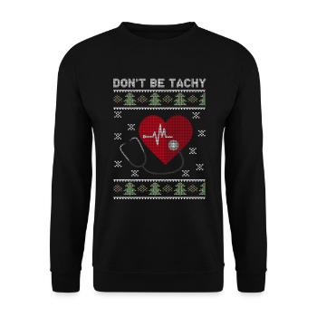 Seien Sie nicht Tachy Doktor Ugly Christmas Sweater Gift - Unisex Pullover - Schwarz - Vorne - Alina (178cm) & Michal (187cm)