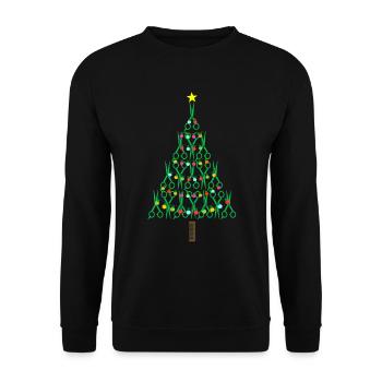Barber Christmas Tree Haircutter Stylist Gift - Unisex Sweatshirt - black - Front - Alina (178cm) & Michal (187cm)