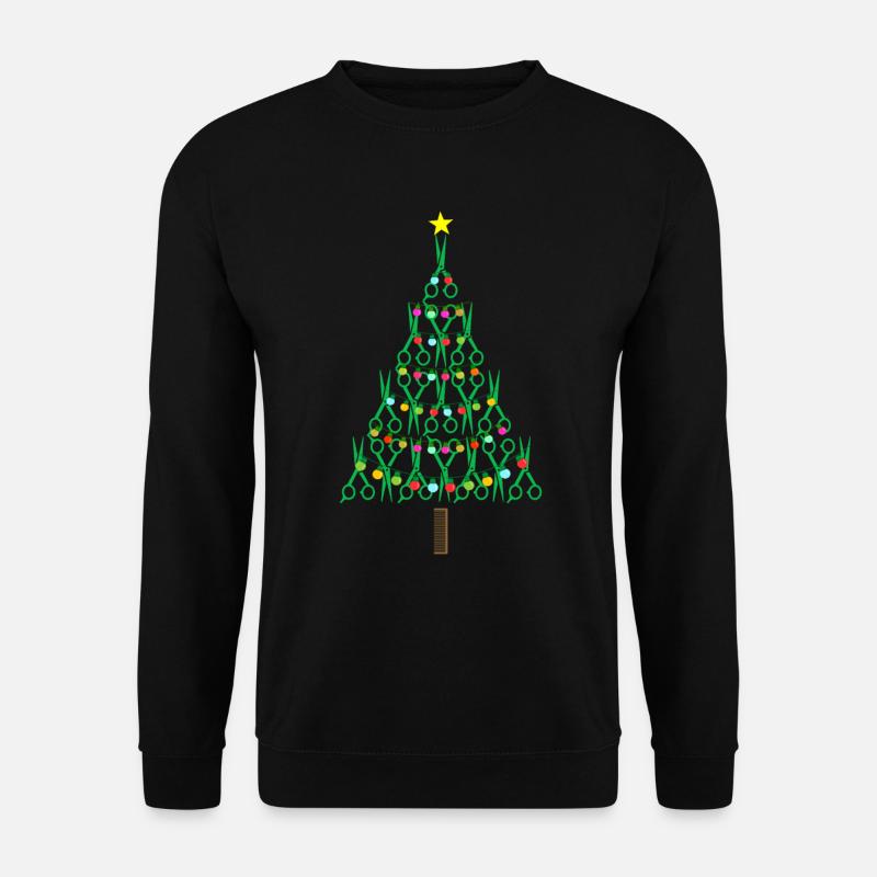 Friseur Weihnachtsbaum Haircutter Stylist Geschenk - Unisex Pullover - Schwarz