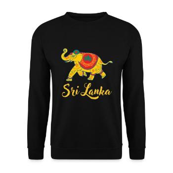 Sri Lanka Elephant India Abstract Gift - Sweat-shirt Unisexe - noir - Devant - Alina (178cm) & Michal (187cm)