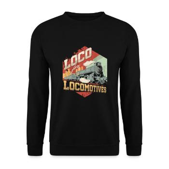 Railroad Railway Public Transportation Locomotive - Unisex Sweatshirt - black - Front - Alina (178cm) & Michal (187cm)