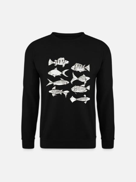 Fish Collection Vintage Fishes Gift Fishing Fish - Sweat-shirt Unisexe - noir