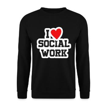 J'adore le travail libéral du travailleur social - Sweat-shirt Unisexe - noir - Devant - Alina (178cm) & Michal (187cm)