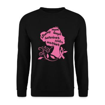 Cadeau de survivant de cancer du sein robuste maman forte - Sweat-shirt Unisexe - noir - Devant - Alina (178cm) & Michal (187cm)