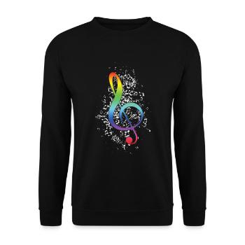 Musik Note Musikinstrument Musiker Geschenk - Unisex Pullover - Schwarz - Vorne - Alina (178cm) & Michal (187cm)